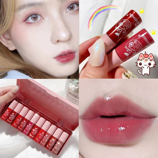 Mirror Water Light Lip Gloss Transparent Glass Lasting Moisturizing Waterproof Liquid Lipstick Pearlescent Fine Shine Lip Glaze