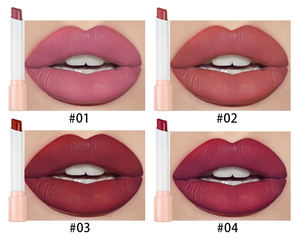 4 PCS Waterproof Matte Lipsticks Korean Cosmetics Makeup for Women