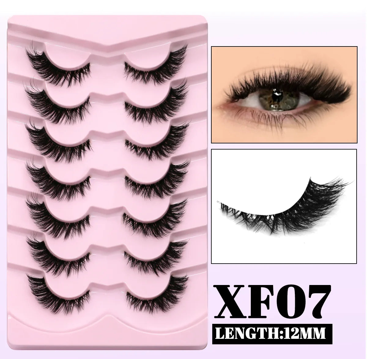 GROINNEYA Cat Eye Lashes Natural long Clear Band Lashes Winged End Eye Elongated Eyelashes Faux Mink Eyelashes Makeup