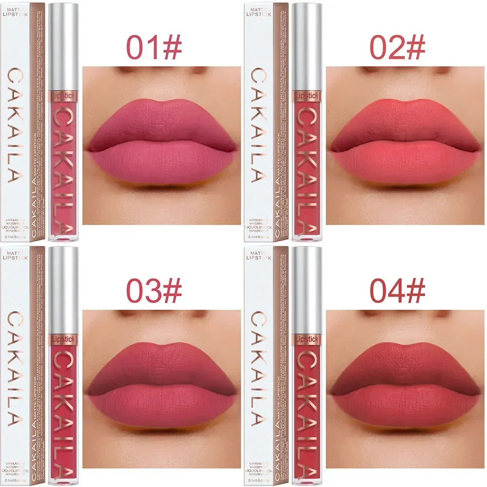 Liquid Lipstick Lip Makeup Women Beauty Red Nonstick Cup Waterproof Lip Gloss Sexy Long Lasting Velvet Matte Lip Gloss