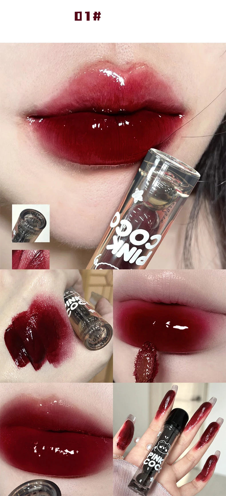 Punk Juice Red Lipgloss Black Mirror Glass Water Light Clear Lip Glaze Waterproof Non Stick Liquid Lipstick Nude Lip Tint Makeup