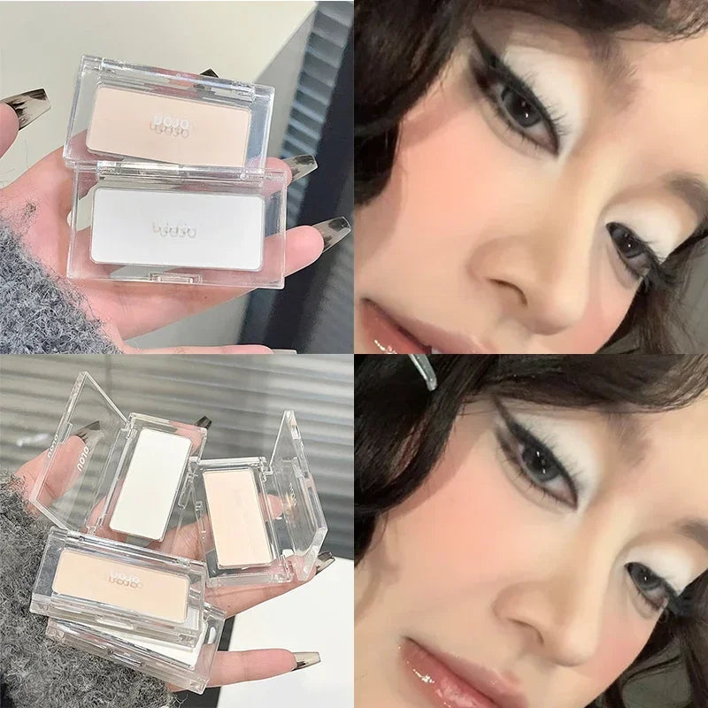 Matte Highlighter Palette Naturally Brightening Contouring Makeup Monochrome Eyeshadow Cut Off Eyeshadow Lying Silkworm Pigments