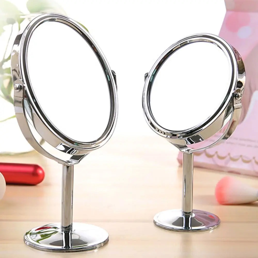 High Quality Iron-carbon Alloy Makeup Mirror Glass Oval Double Cosmetic Mirror Silver Mirror