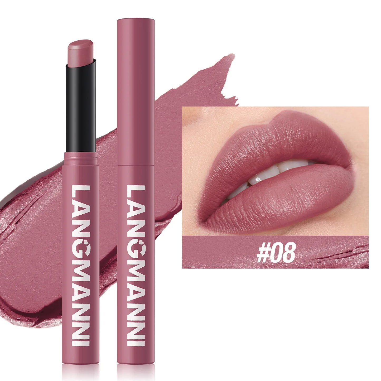 LANGMANNI 12 Color Matte Lipstick Soft Silky Texture Quick Dry Waterproof Long Lasting Non Fading Fashion Hot Sales Lipstick 2g