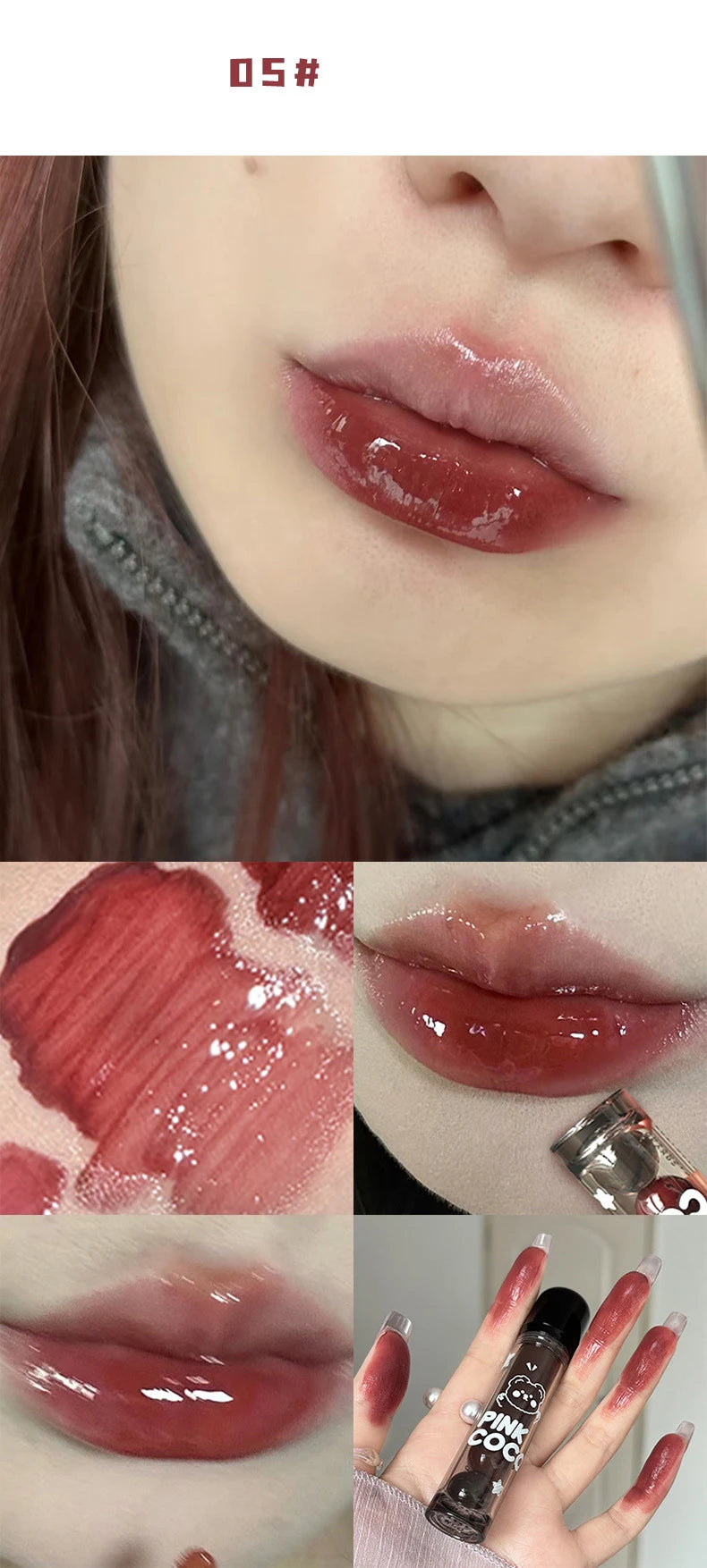 Punk Juice Red Lipgloss Black Mirror Glass Water Light Clear Lip Glaze Waterproof Non Stick Liquid Lipstick Nude Lip Tint Makeup