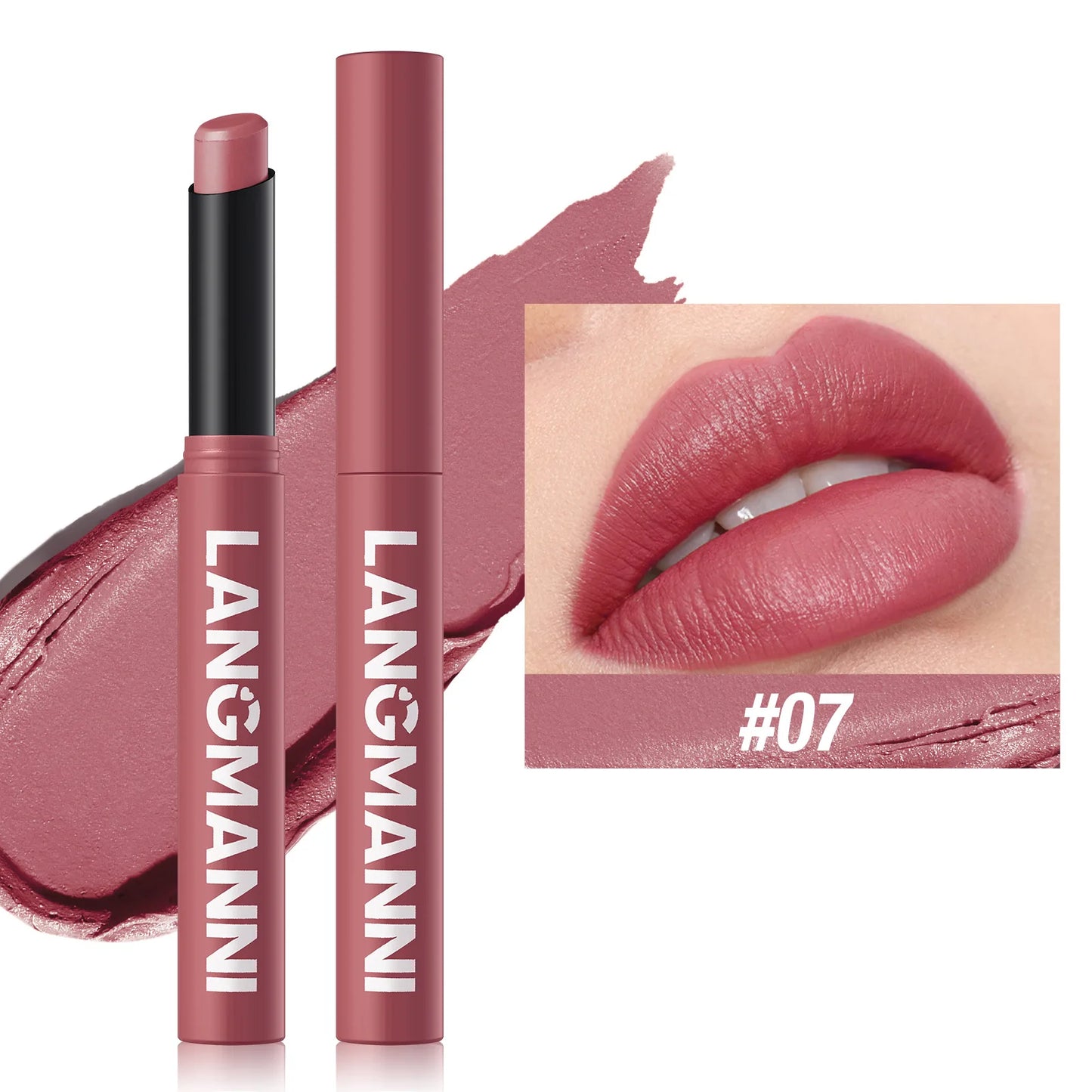 LANGMANNI 12 Color Matte Lipstick Soft Silky Texture Quick Dry Waterproof Long Lasting Non Fading Fashion Hot Sales Lipstick 2g