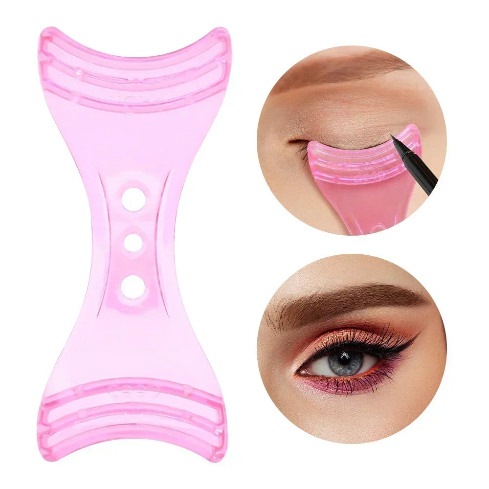 3In1 Eyelash Aid Easy To Use Eye Liner Stencil Pink Plastic Eye Lash Card Mascara Guard Lightweight Cosmetic Tools Free Shipping