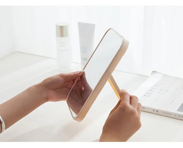 Small Folding Makeup Mirror Portable Makeup Mirror Student Dormitory Desktop Desktop Small Mirror Wholesale Square Mirrors