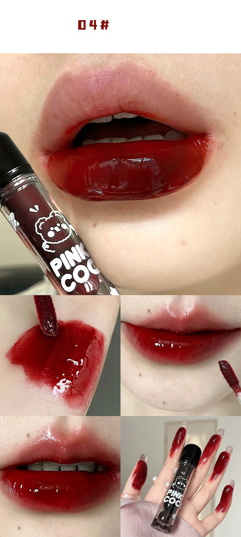 Punk Juice Red Lipgloss Black Mirror Glass Water Light Clear Lip Glaze Waterproof Non Stick Liquid Lipstick Nude Lip Tint Makeup