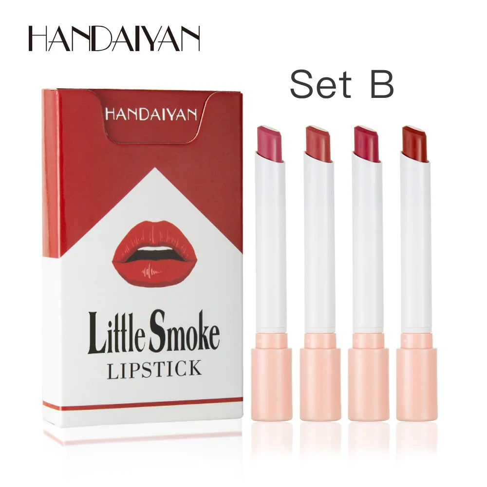 4 PCS Waterproof Matte Lipsticks Korean Cosmetics Makeup for Women