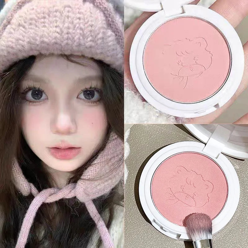 Cute Powder Blusher Natural Matte Brightening Rouge Peach Pink Blusher Face Cheek Tint Blush Contour Makeup Palette Cosmetics