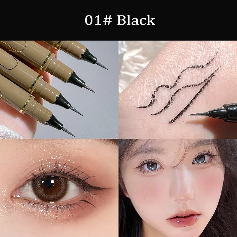 0.005mm Eyeliner Liquid Pen Matte Smooth Quick Dry Waterproof Ultra-thin Eyeliner Lower Eyelash Pen Non Smudging Korean Makeup