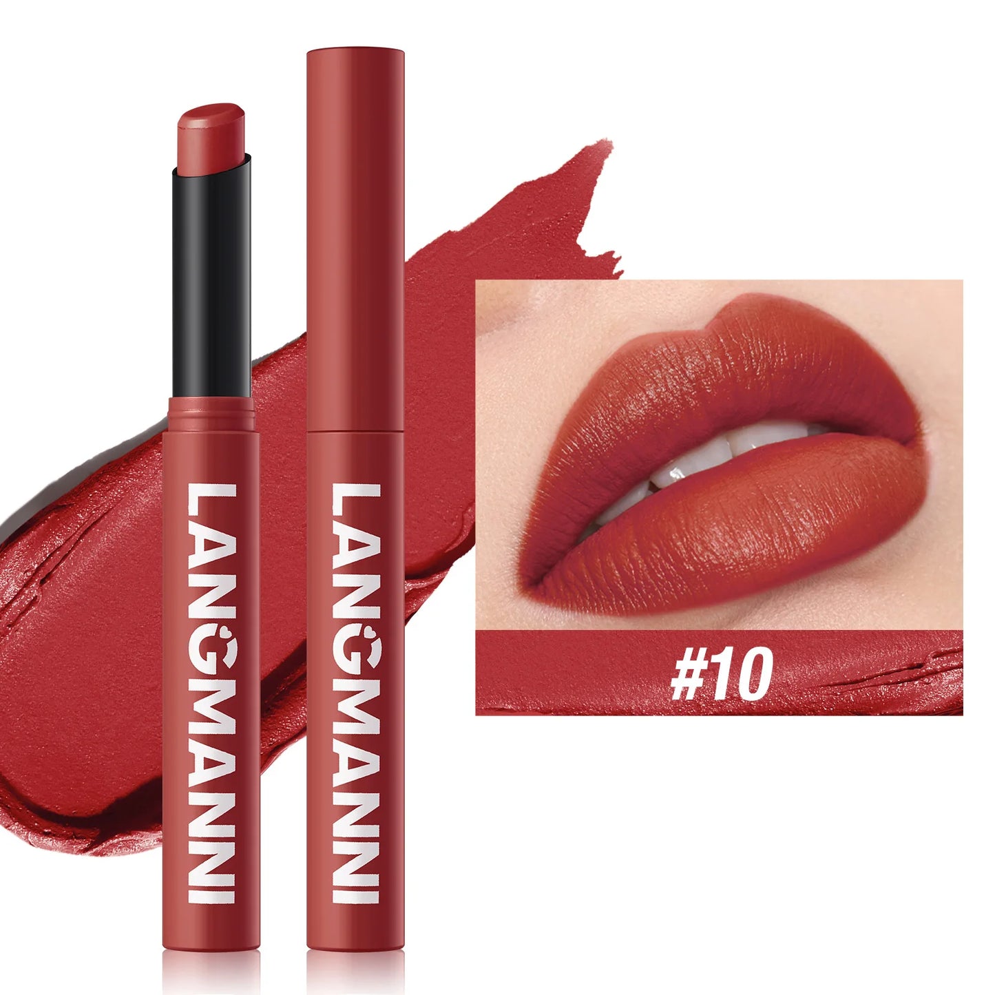 LANGMANNI 12 Color Matte Lipstick Soft Silky Texture Quick Dry Waterproof Long Lasting Non Fading Fashion Hot Sales Lipstick 2g