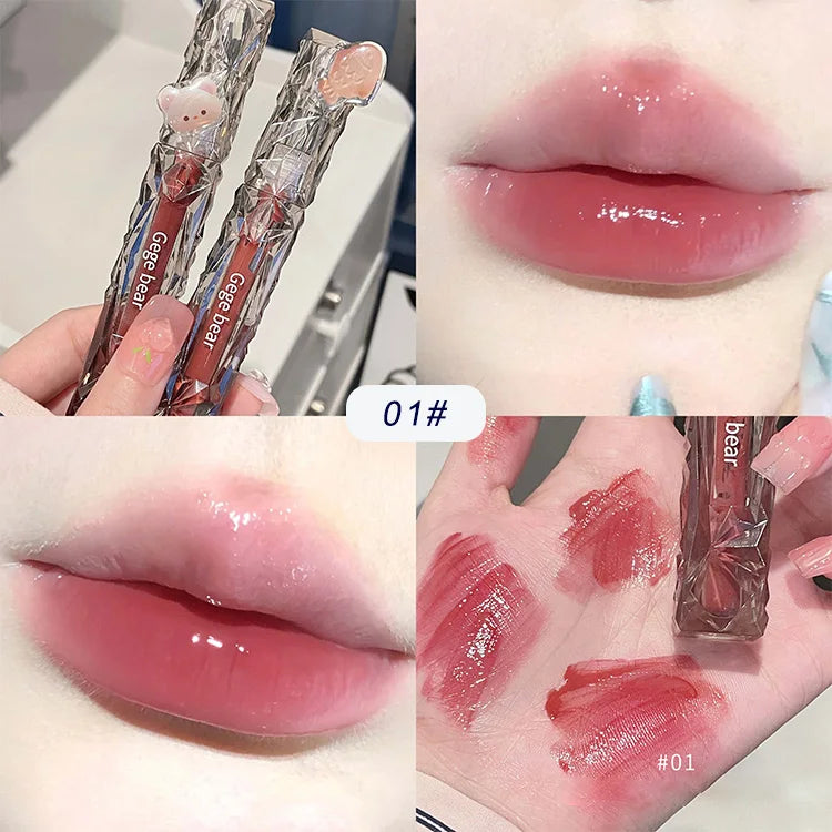 Gege Bear Crystal Mirror Water Lipgloss Hydrating And Ultra-Moisturizing High Shine Glossy Lip Tint Fuller Your Lips