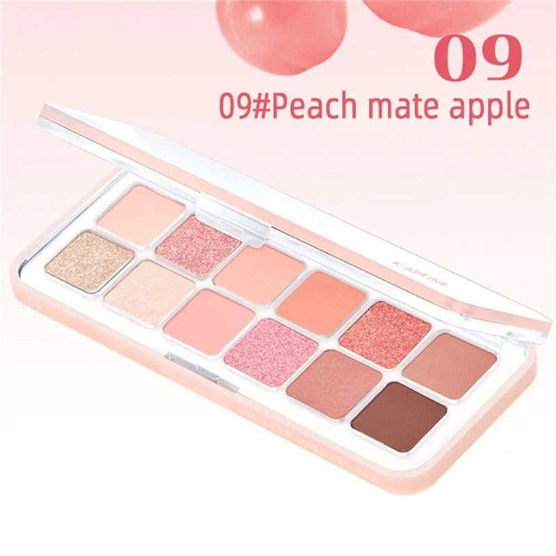 Pink Clear Glitter Eyeshadow Palette Matte Shimmer Orange Brown Shiny 12 Colors Eye Shadow Girl Makeup Palette Lasting Cosmetic