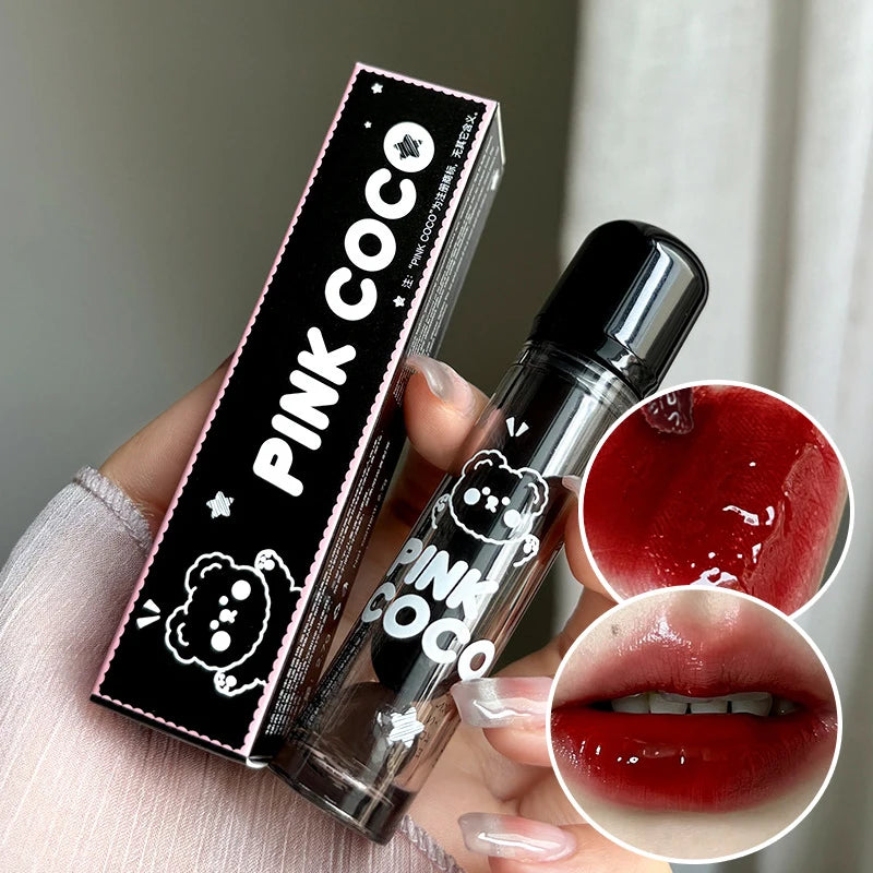 Punk Juice Red Lipgloss Black Mirror Glass Water Light Clear Lip Glaze Waterproof Non Stick Liquid Lipstick Nude Lip Tint Makeup