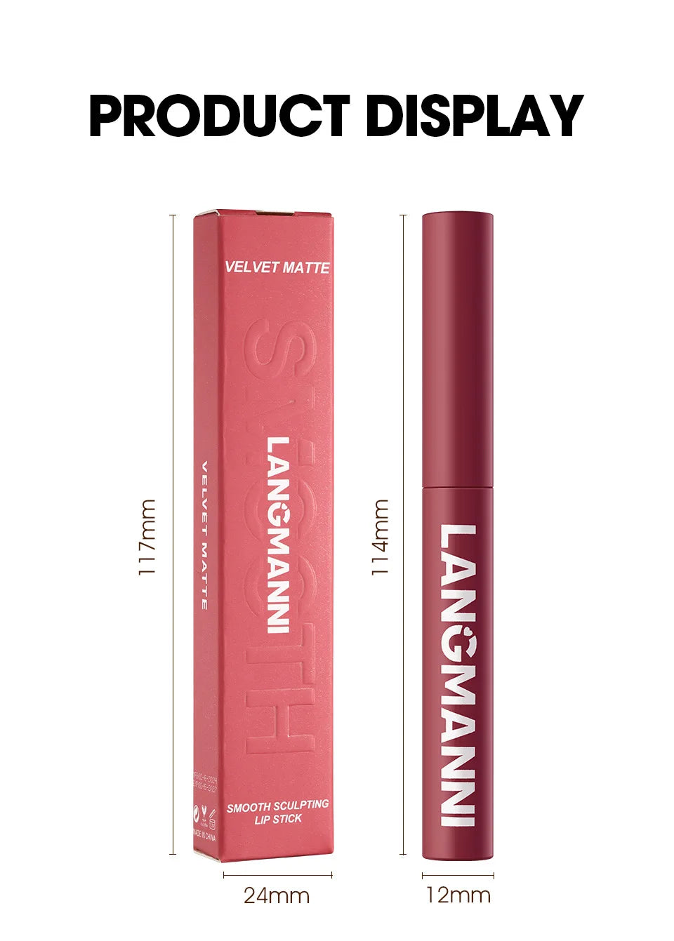 LANGMANNI 12 Color Matte Lipstick Soft Silky Texture Quick Dry Waterproof Long Lasting Non Fading Fashion Hot Sales Lipstick 2g