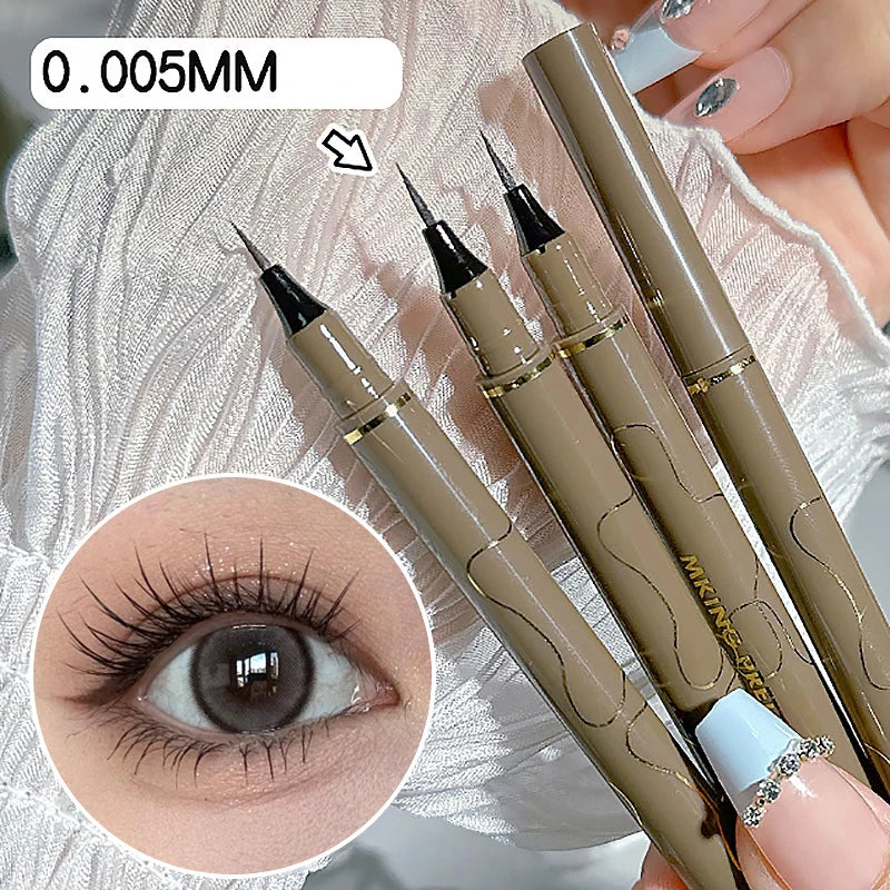 0.005mm Eyeliner Liquid Pen Matte Smooth Quick Dry Waterproof Ultra-thin Eyeliner Lower Eyelash Pen Non Smudging Korean Makeup