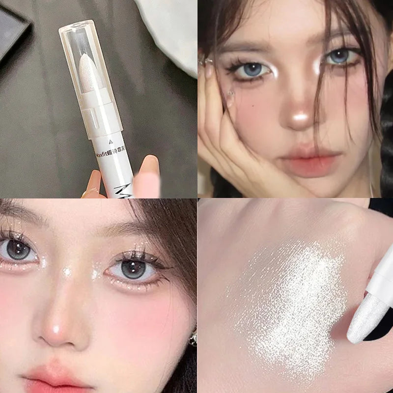 1pc Shimmering Highlight Stick, Glitter White Eyeshadow Pencil for Bright Eyes, Dazzling Effect Makeup Highlighter Pencil