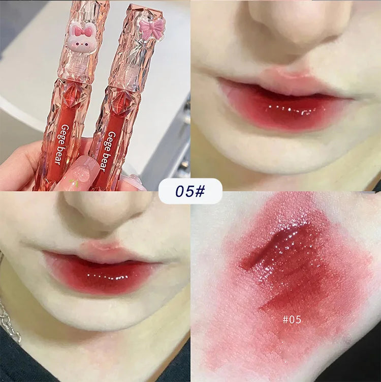 Gege Bear Crystal Mirror Water Lipgloss Hydrating And Ultra-Moisturizing High Shine Glossy Lip Tint Fuller Your Lips