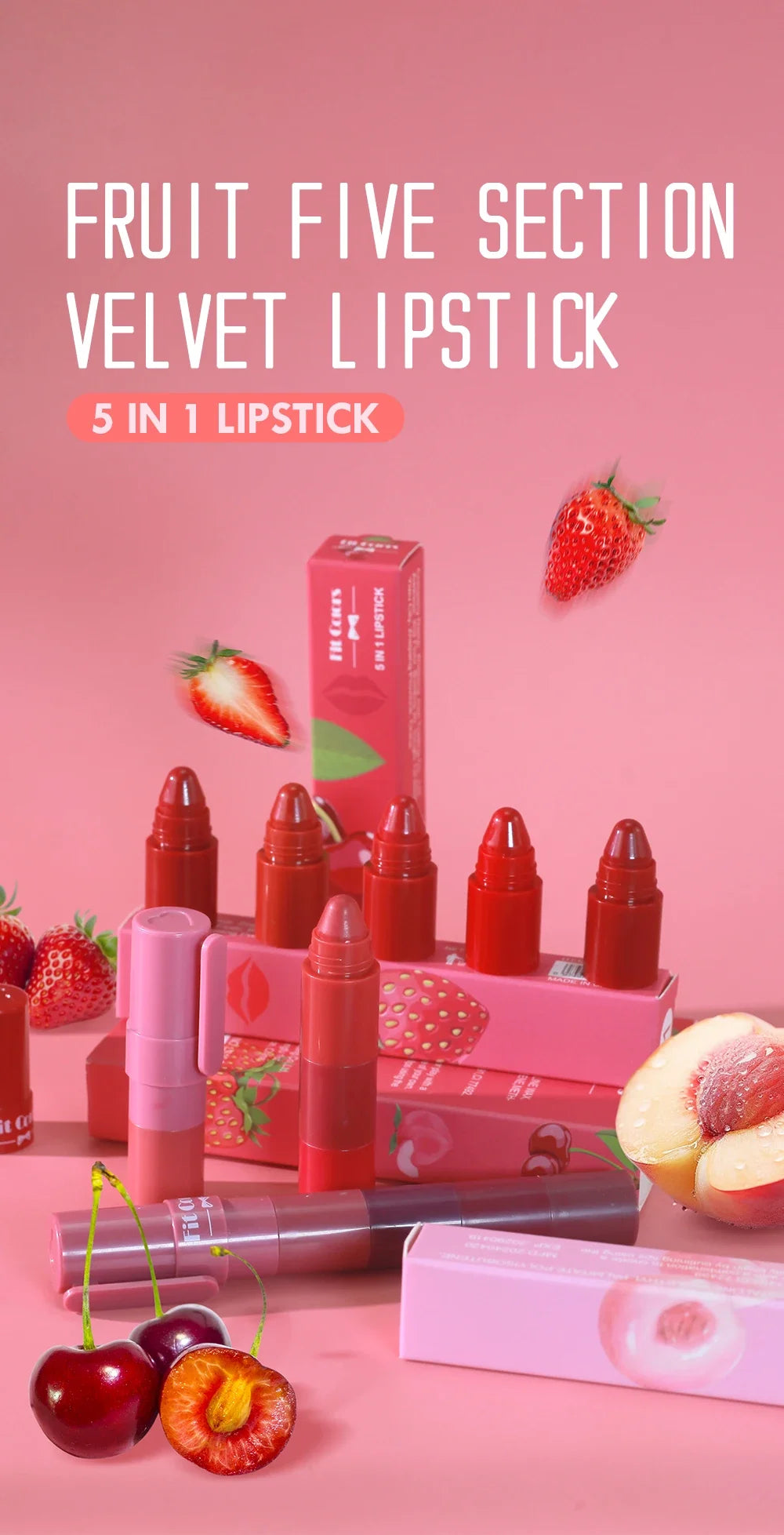 4 in 1 Cute Matte Lipstick Crayon Kit Combo Purple Lip Tint Velvet Sexy Moisturizing Lipstick Pen Waterproof Lasting Lip Makeup