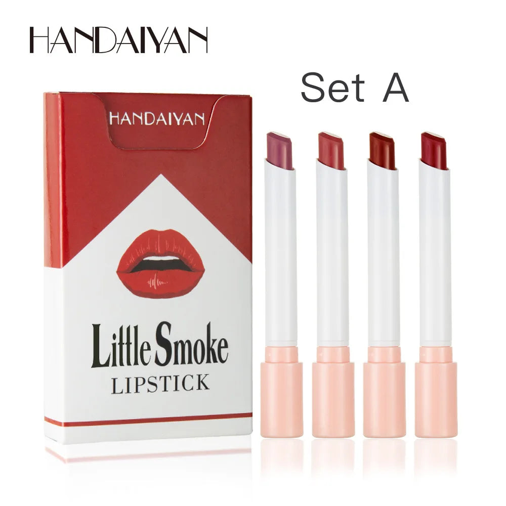 4 PCS Waterproof Matte Lipsticks Korean Cosmetics Makeup for Women