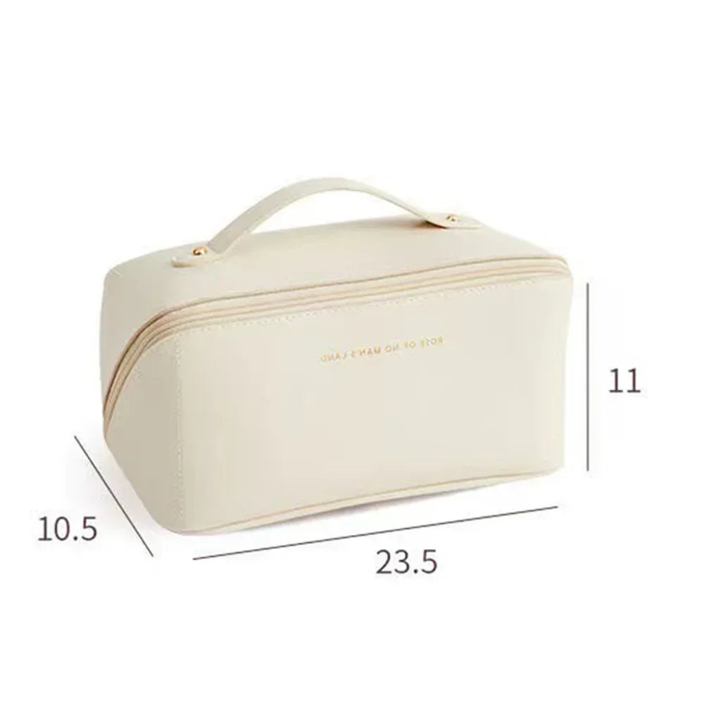 Large Travel Cosmetic Bag for Women Leather Makeup Organizer Female  Luxury Lady Box