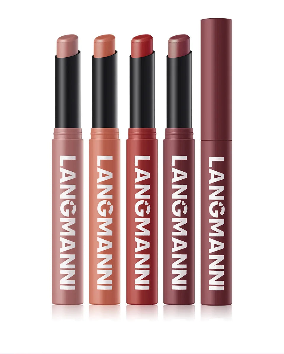 LANGMANNI 12 Color Matte Lipstick Soft Silky Texture Quick Dry Waterproof Long Lasting Non Fading Fashion Hot Sales Lipstick 2g