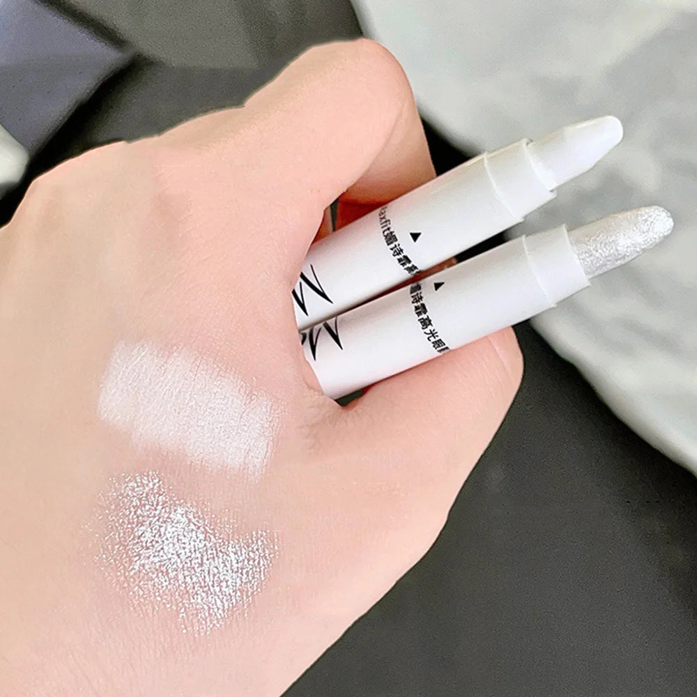 1pc Shimmering Highlight Stick, Glitter White Eyeshadow Pencil for Bright Eyes, Dazzling Effect Makeup Highlighter Pencil